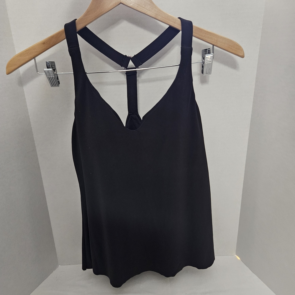 Black Racerback Tankini Swim Top By Aqua Green Size Small